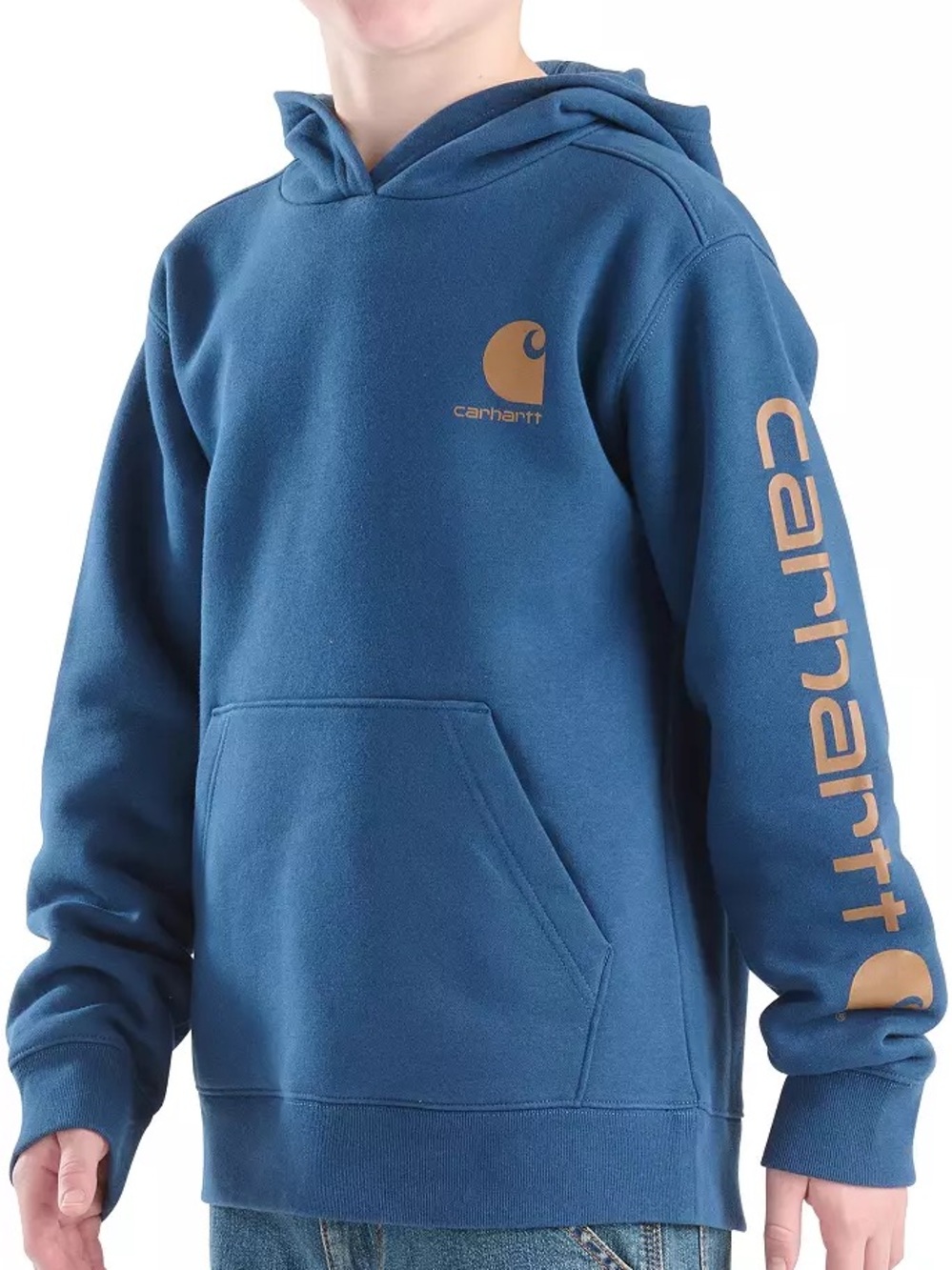 Carhartt Kids' Blue Hooded Sweatshirt with Logo